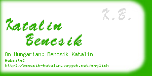 katalin bencsik business card